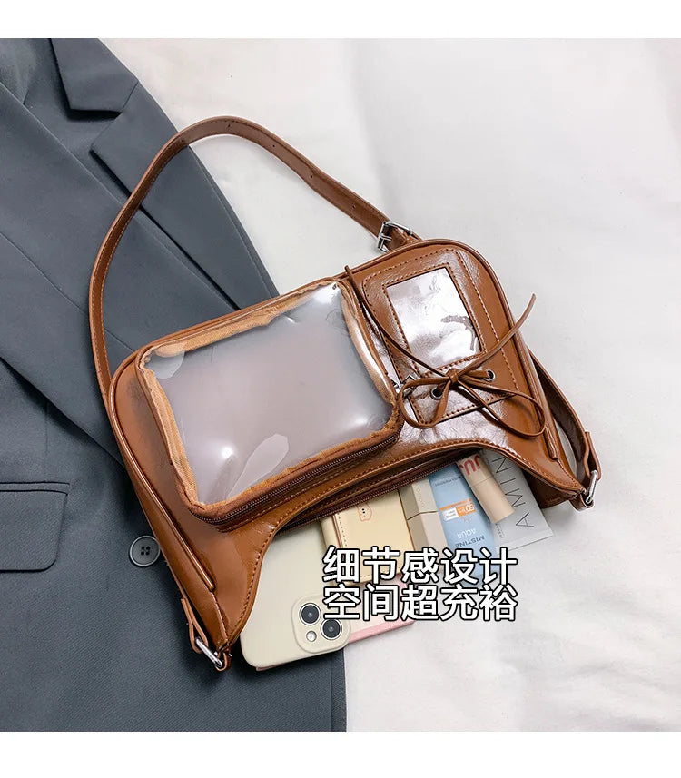 Y2k Harajuku Shoulder Bag Women Korean Transparent Ita Bag School Crossbody Bag Female Japanese Designer Preppy Handbag Purse