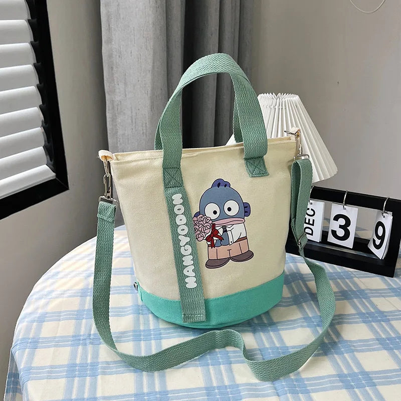 Sanrio Hello Kitty Kuromi Canvas Shoulder Bag Kawaii Anime Print Lightweight Crossbody Purse for Girl