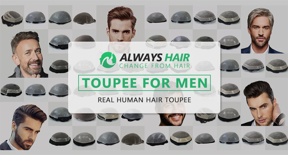 Alwayshair-DUAR Q6 Hair System Invisible Hairline Men Toupee Lace & PU Natural Indian Hair Prosthesis 130 Hair Patch for Man Wig