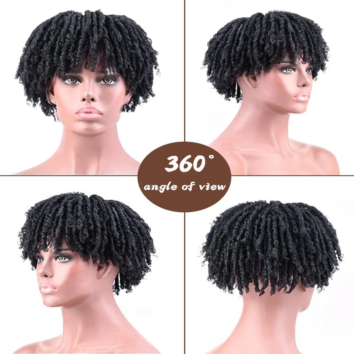 Dirty braids, head covers, synthetic wigs, synthetic braids, chemical fiber semi-wigs, dirty braids, braided wigs