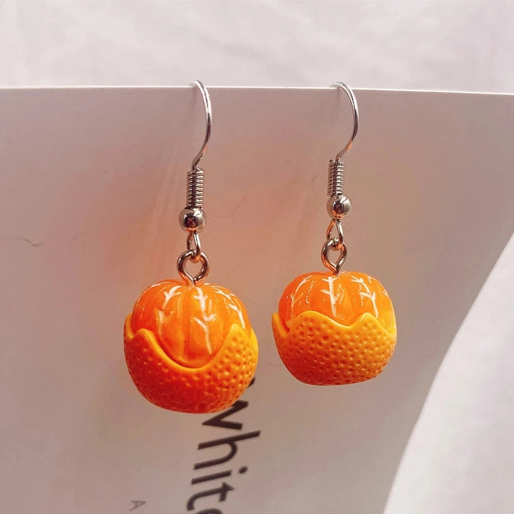 2025 New Fashion Orange Pendant Earrings Quality Drop Earrings for Girls Women Children Party Birthday Gift Lovely Jewelry