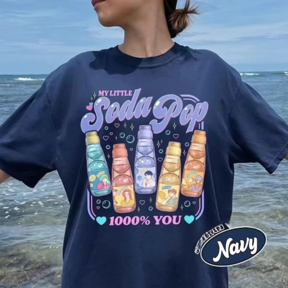 Kpop Demon Hunters Saja Boys Soda Pop Graphic Tee Gift for Fan Woman's Man Summer Cotton Shirts Classic Outdoors O-neck Clothes