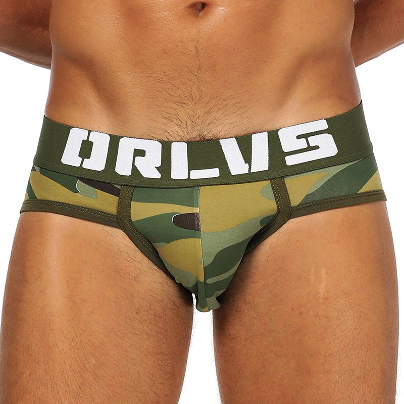 ORLVS New Cotton Comfortable Mens Briefs Underwear Shorts Male Underwear Sexy Gay Men Underwear Bikini Men Briefs Underwear Man
