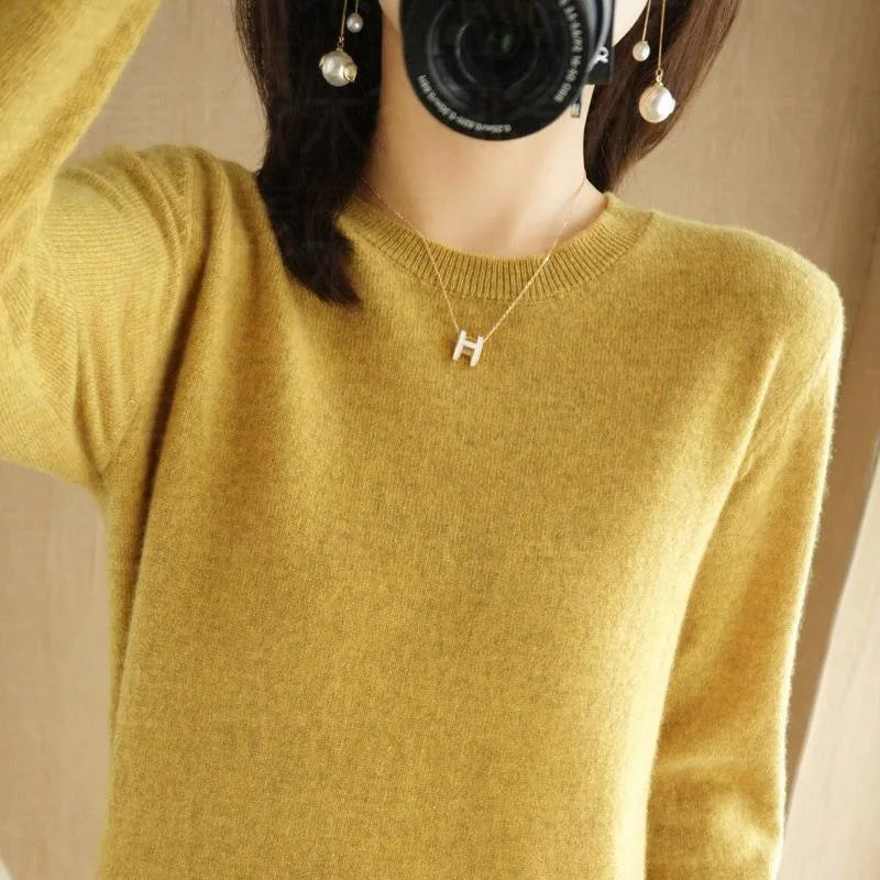 Basic Knitted O-Neck Autumn Winter Sweater Women 2025 Long Sleeve Soft Warm Sweater Korean Simple Solid Color Versatile Pullover