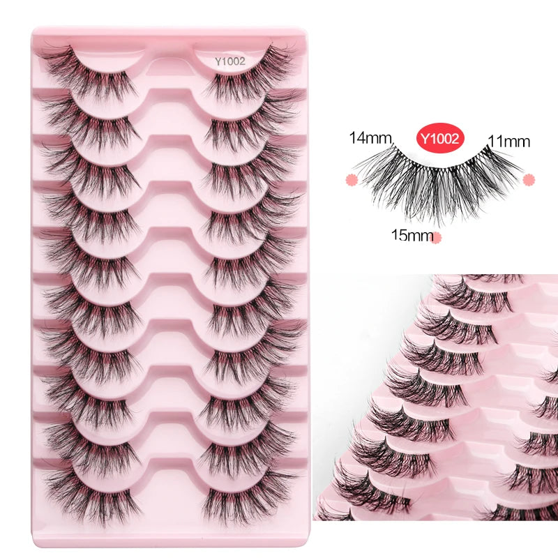 SHIDISHANGPIN Half Lashes Cat Eye Lashes 3D Natural Winged End Eye Elongated Eyelashes Fox Eye lashes Faux Mink Eyelashes Makeup