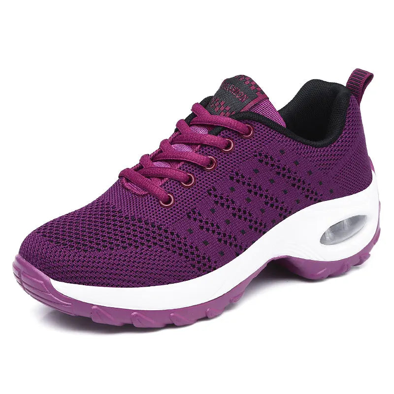 New Running Shoes Ladies Breathable Sneakers Summer Light Mesh Air Cushion Women's Sports Shoes Outdoor Lace Up Training Shoes