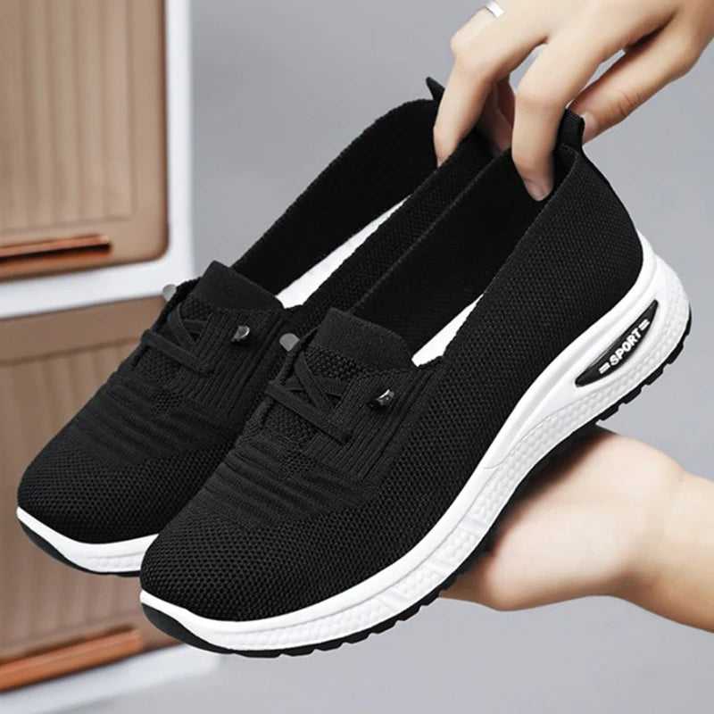 Summer Women's Sneakers Breathable Slip on Walking Shoes Mesh Low Top Womens Vulcanized Shoes Soft Sole Lightweight Women Shoes