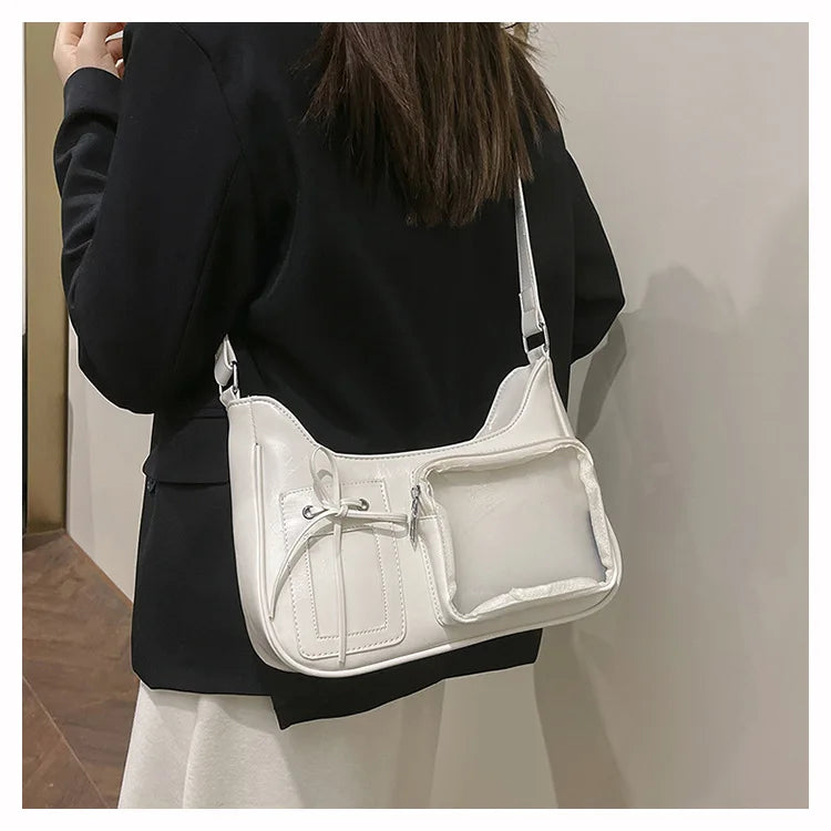 Y2k Harajuku Shoulder Bag Women Korean Transparent Ita Bag School Crossbody Bag Female Japanese Designer Preppy Handbag Purse