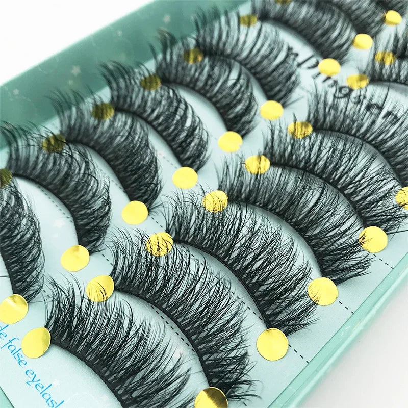 10/2 Pairs Mink Eyelashes Natural 3D Lashes Faux Cils Makeup Dramatic False Eyelashes Wholesale Eyelash Extension Makeup Tools