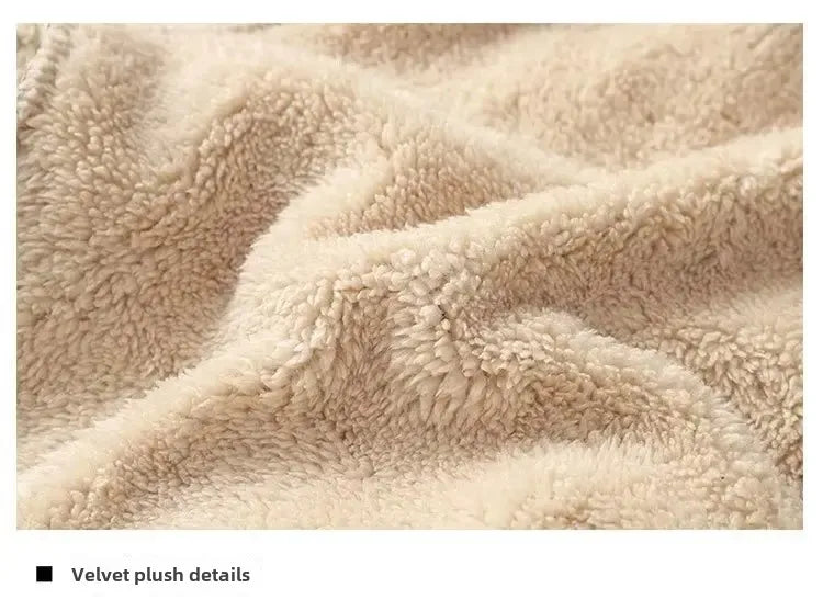 Trendy Merino Wool Men's Sweatshirt Loose Fit Fleece Lined Thickened Warm Sports Casual Jacket Autumn Winter