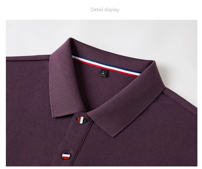 Summer hot selling men's fashionable business high-quality polo shirt, casual and comfortable pure cotton short sleeved shirt