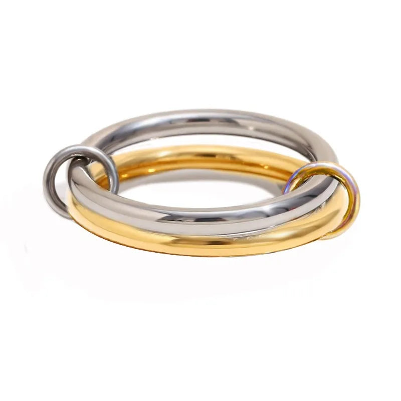 Multiple Layers Strand Loop Indext Finger Rings for Women Lead&nickle Free Stainless Steel Gold Plated Ring 2025 Charm Jewelry