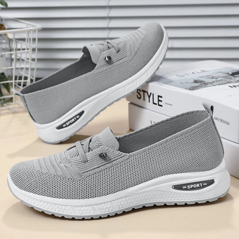 Summer Women's Sneakers Breathable Slip on Walking Shoes Mesh Low Top Womens Vulcanized Shoes Soft Sole Lightweight Women Shoes