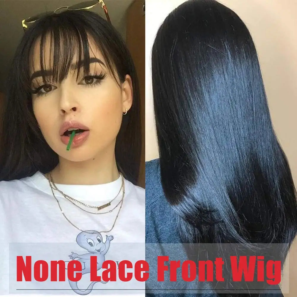Wig With Bangs Fringe Wigs Human Hair Wig For Women Brazilian 100%Human Hair Sale Bangs Wig Full Machine Made Remy Hair Glueless