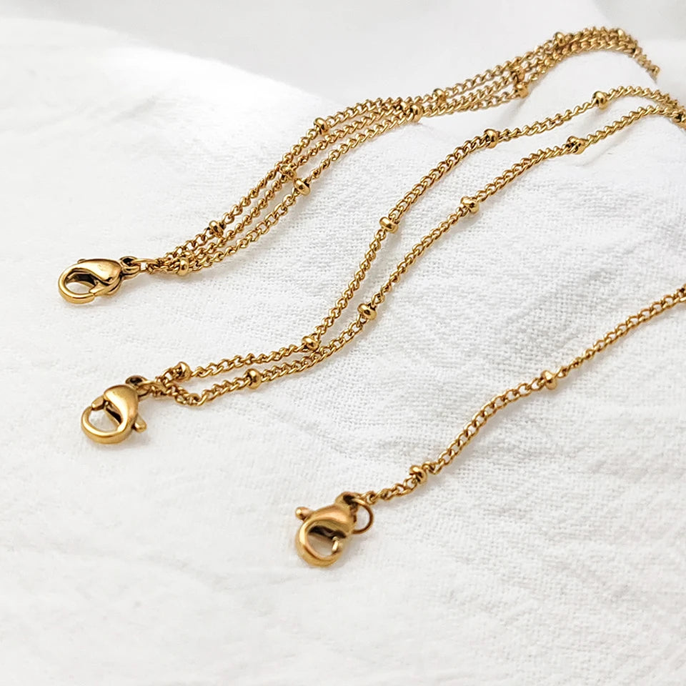 eManco Simple Women's Ball Chain Bracelet Bracelet New Layered Thin Beads Accessories Stainless Steel Jewelry Gifts Wholesale