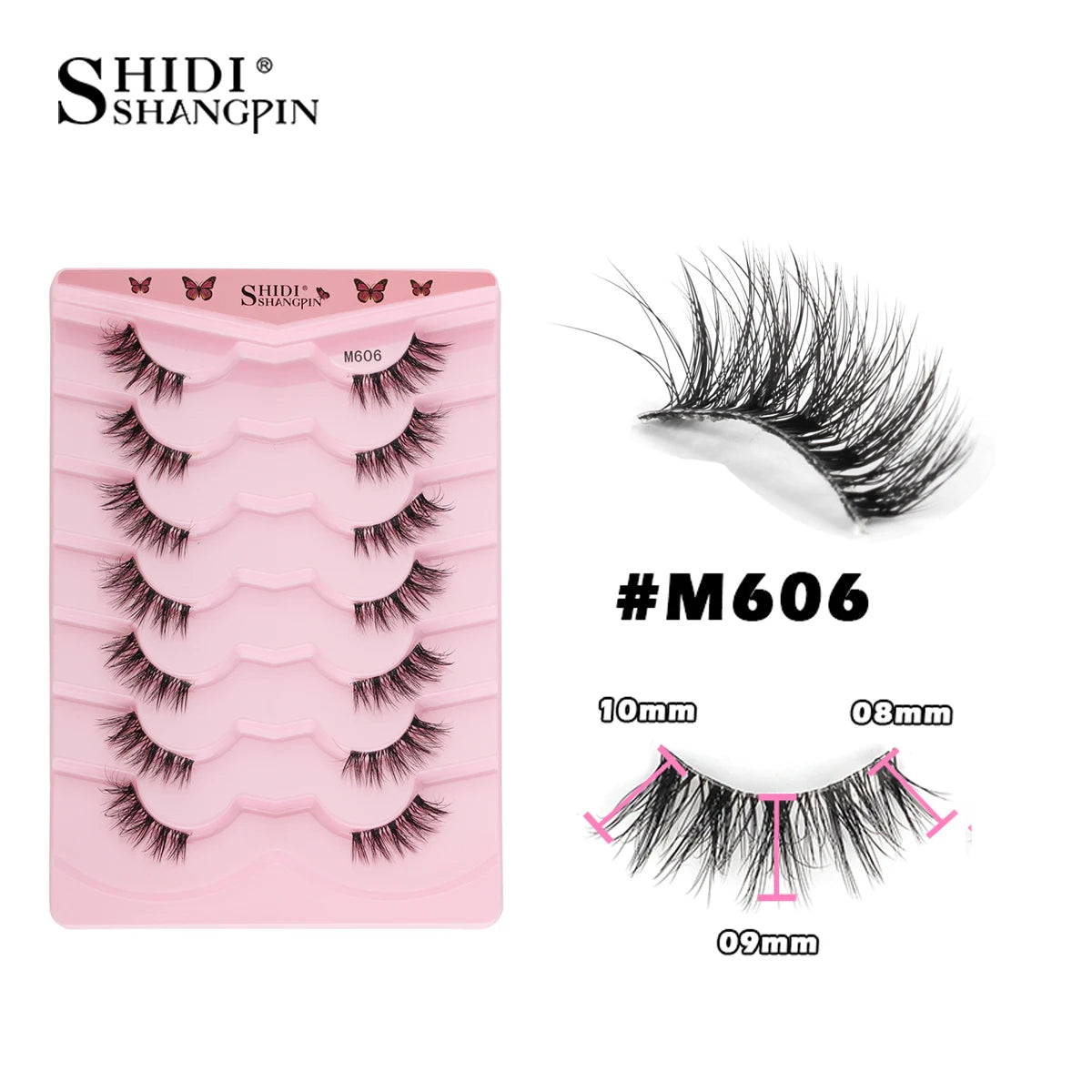 SHIDISHANGPIN Half Lashes Cat Eye Lashes 3D Natural Winged End Eye Elongated Eyelashes Fox Eye lashes Faux Mink Eyelashes Makeup
