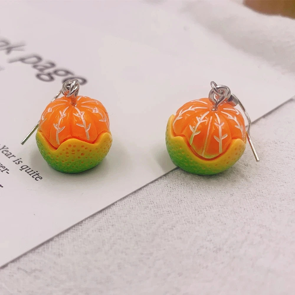 2025 New Fashion Orange Pendant Earrings Quality Drop Earrings for Girls Women Children Party Birthday Gift Lovely Jewelry