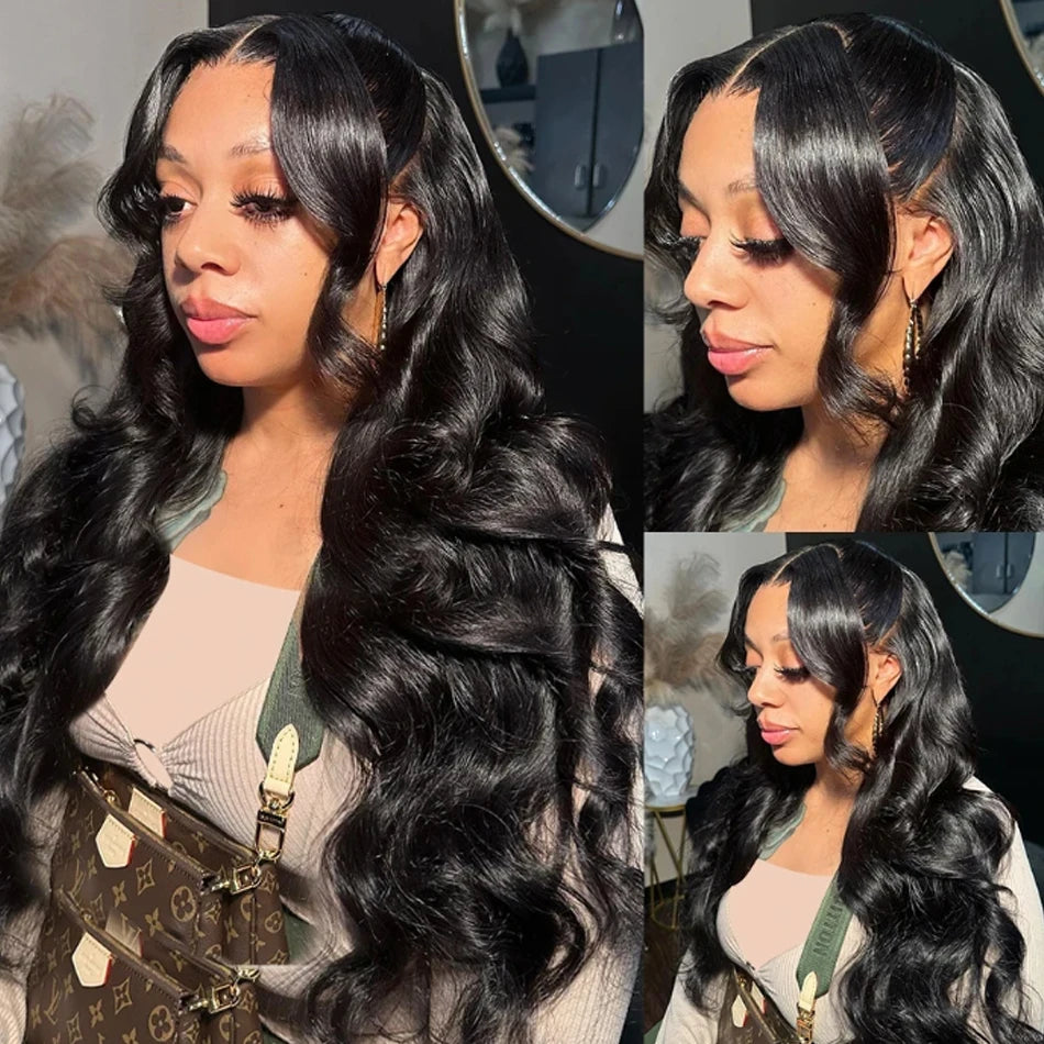 180 Density 13x6 Body Wave Lace Front Wigs Human Hair Pre Plucked 13x4 HD Transparent Lace Frontal Wigs Human Hair for Women