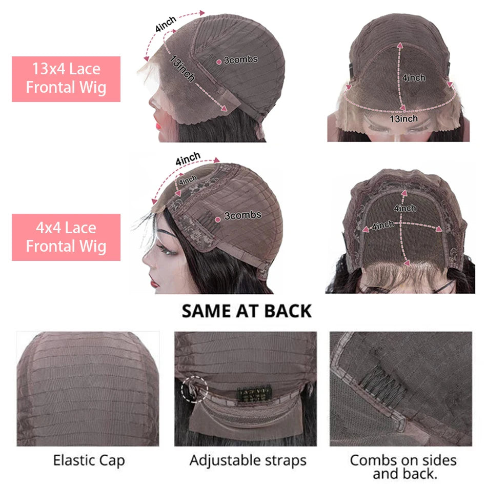 Curly Deep Water Wave 13x4 HD Lace Front Wigs Glueless Short Bob Wig Brazilian 100% Human Hair 4x4 Transparent Lace Frontal Wig