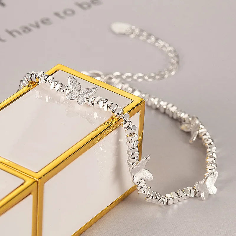 VENTFILLE 925 Sterling Silver Zircon Love Heart Bracelet For Women Bowknot Stars Bead Snake Bone Chain Jewelry Gift Dropship