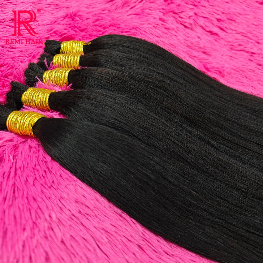 100% Real Human Hair Bulk Good Quality Straight Natural Hair Weaving No Weft Indian Hair Extension Human Hair Braiding For Women
