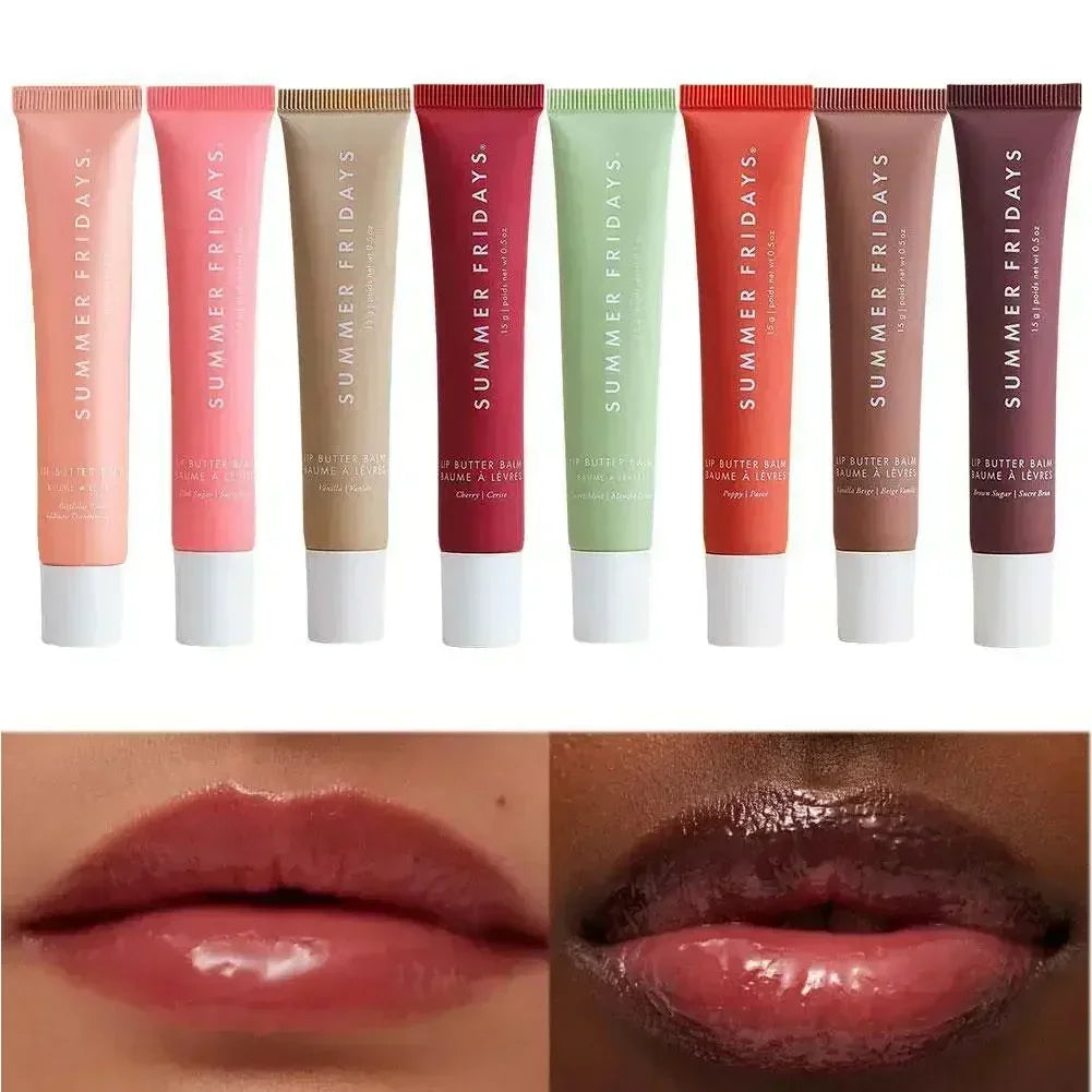 Summer Friday's Vanilla Beige Lip Balm Moisturizing Transparent Lipstick Set Smooth Soft Tube Mirror Lip Gloss Lip Blum Makeup