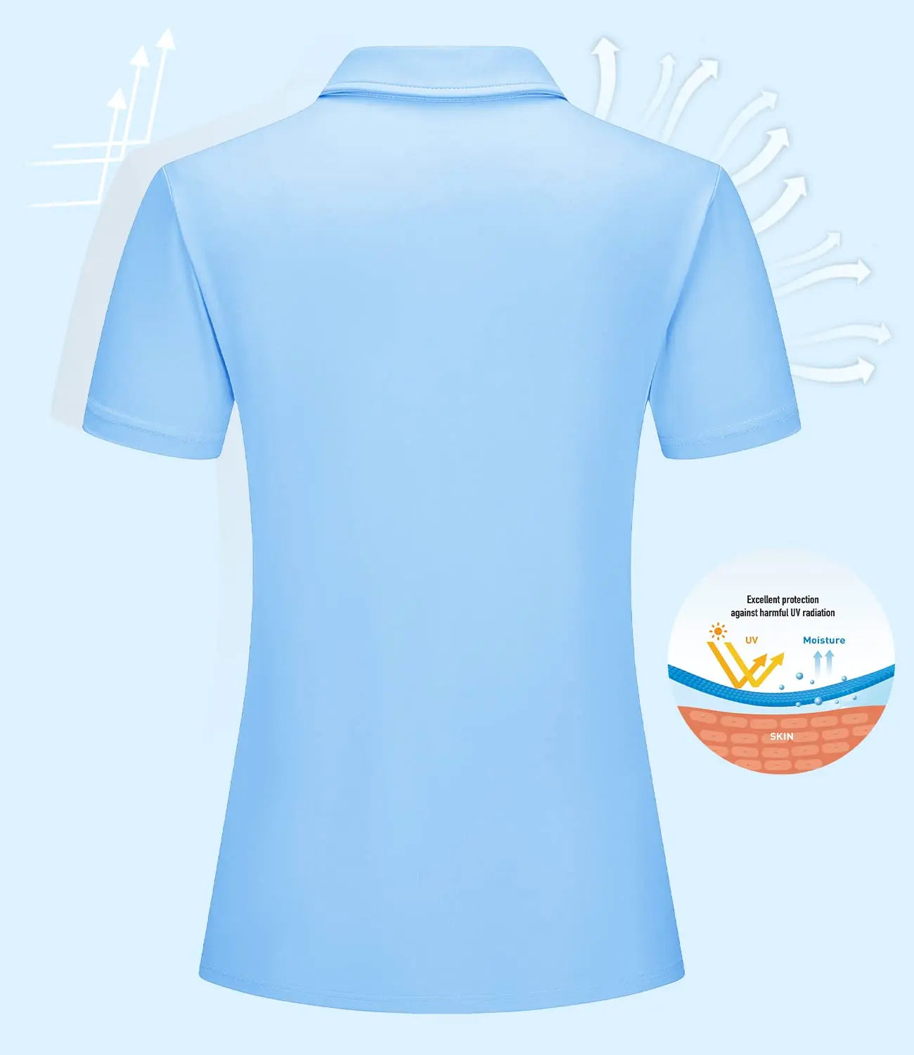 TACVASEN Summer UPF 50+ Short Sleeve Shirts Womens Sun Protection T-shirts Quick Dry 4 Buttons Tennis Workout Tee Golf Pullovers