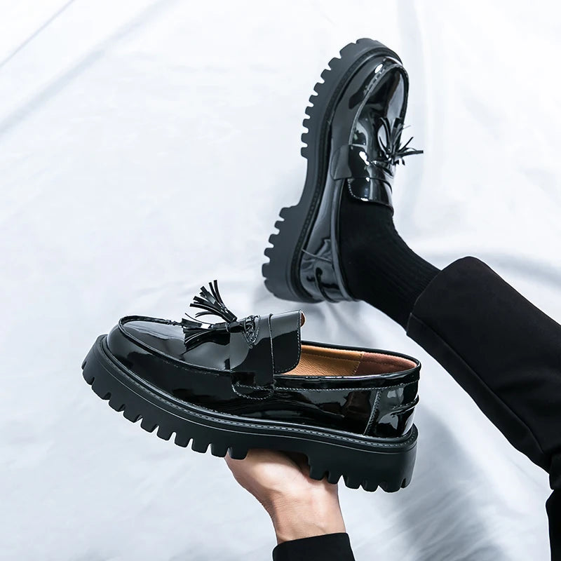 Casual Shoes Mens Comfortable Driving Loafers Light Moccasins Men Fashion Sequins Bling Party Wedding Black Dress Flats Tassel