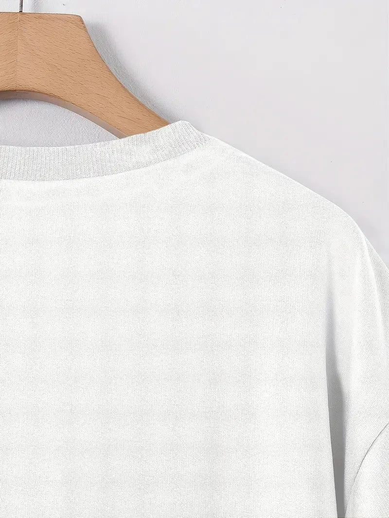 Men's 100% pure cotton fashionable casual sports loose trendy doll graffiti printed round neck short sleeved T-shirt top