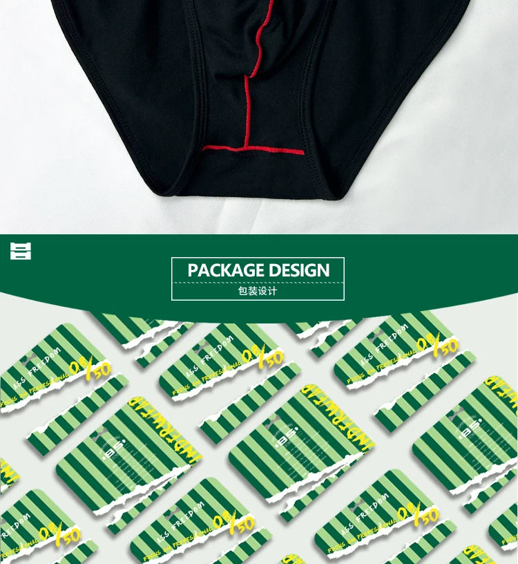 1/2/3/4PCS Men's New Low Waist High Fork Triangle Pants Stimulating Anti Wear Legs Showing Large Protruding Triangle Pants BS844