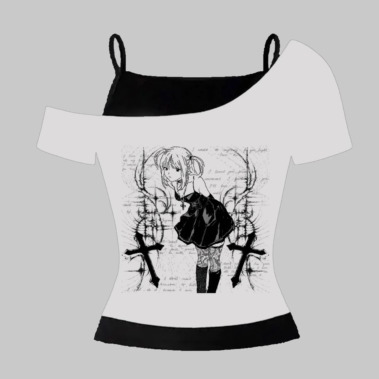 Y2k Women 90s Vintage Clothes Clothing Baby Tees Tops Women's T-shirts Goth Anime Girl printing Emo Kpop Goth Baby Tees Harajuku