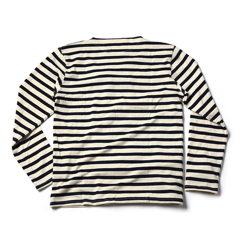 Bronson Sailor's Striped Shirt Vintage Fashion Breton Boat Collar Long Sleeve T-Shirt