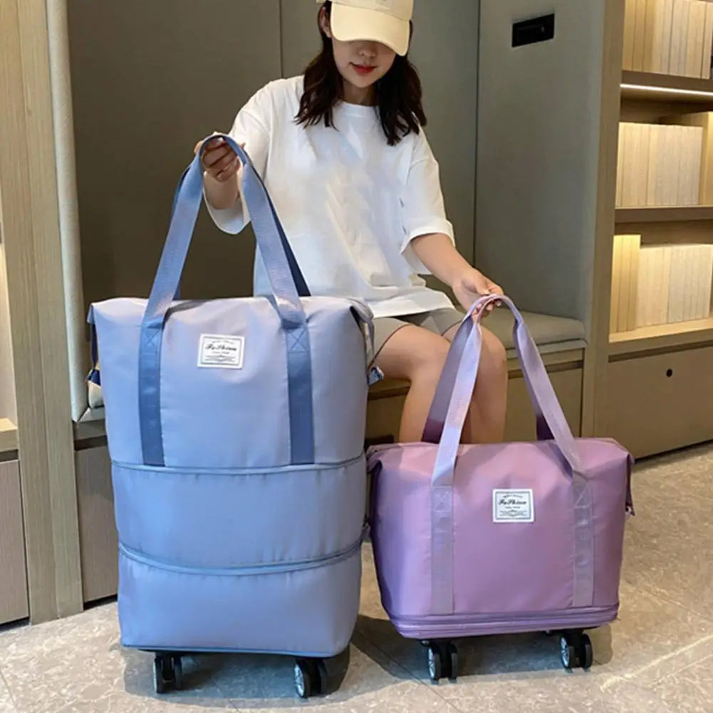 Travel Portable Large Capacity Detachable Universal Wheel Storage Bag Check-In Bag with Wheel Double Layer Carry-On Bag