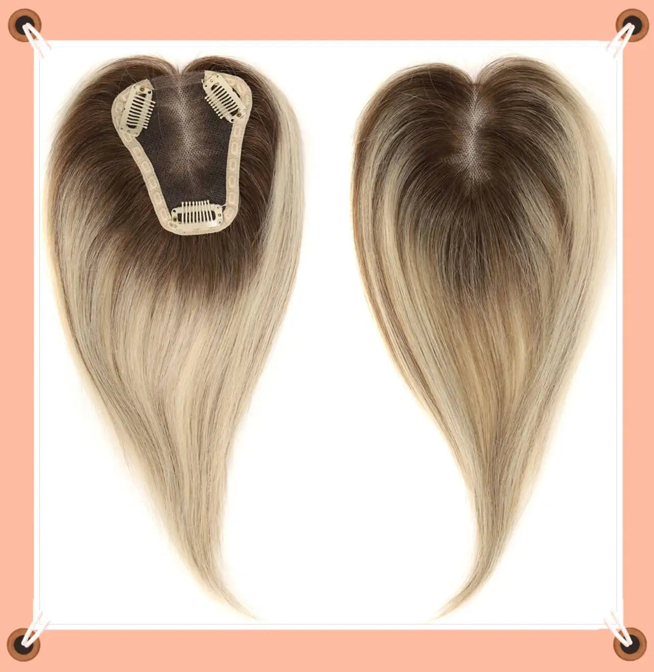 100% Remy Human Hair Natural Hair Topper HairPieces for Women Silk Base 3Clip in Toppers Hair Swiss Lace Hair Topper Breathable