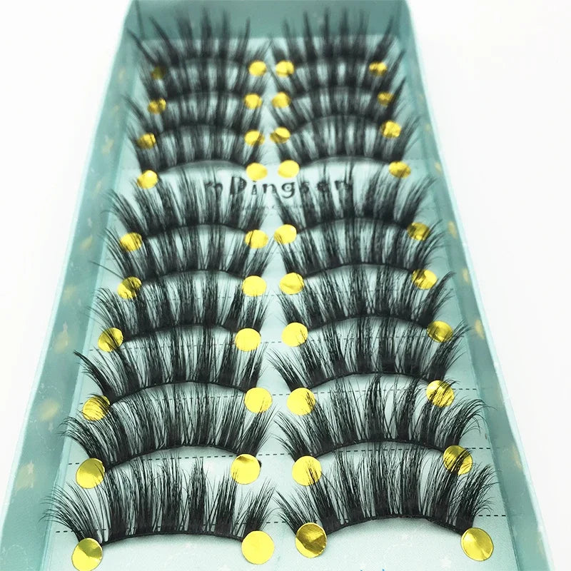 10/2 Pairs Mink Eyelashes Natural 3D Lashes Faux Cils Makeup Dramatic False Eyelashes Wholesale Eyelash Extension Makeup Tools