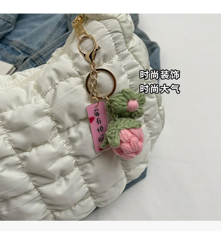 Women's Bag Korean Version Sweet Girly Style Shoulder Bag Fashion Casual Bubble Dumpling Bag Fold Cloud Bag Fashion Exquisite