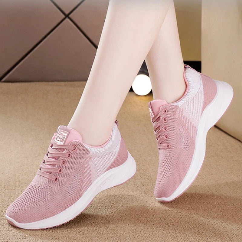Women Platform Casual Sneakers Shoes Mesh Breathable Running Shoes Chunky Summer Sports Tenis Shoes 2025 Luxury Vulcanize Shoes