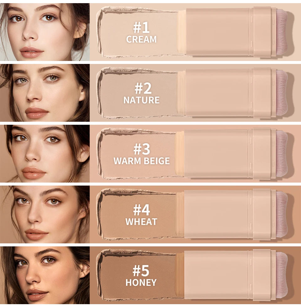 Skin Tint Foundation Stick 6 Colors Balm Serum Boosted Smooth Plumper Hight Coverage Travel Bronze Foundation Stick Makeup