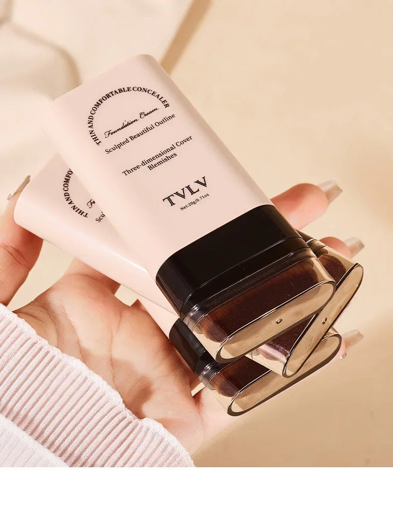 TVLV eraser foundation make-up stick 20g, with brush to brighten skin liquid foundation, long-lasting makeup concealer