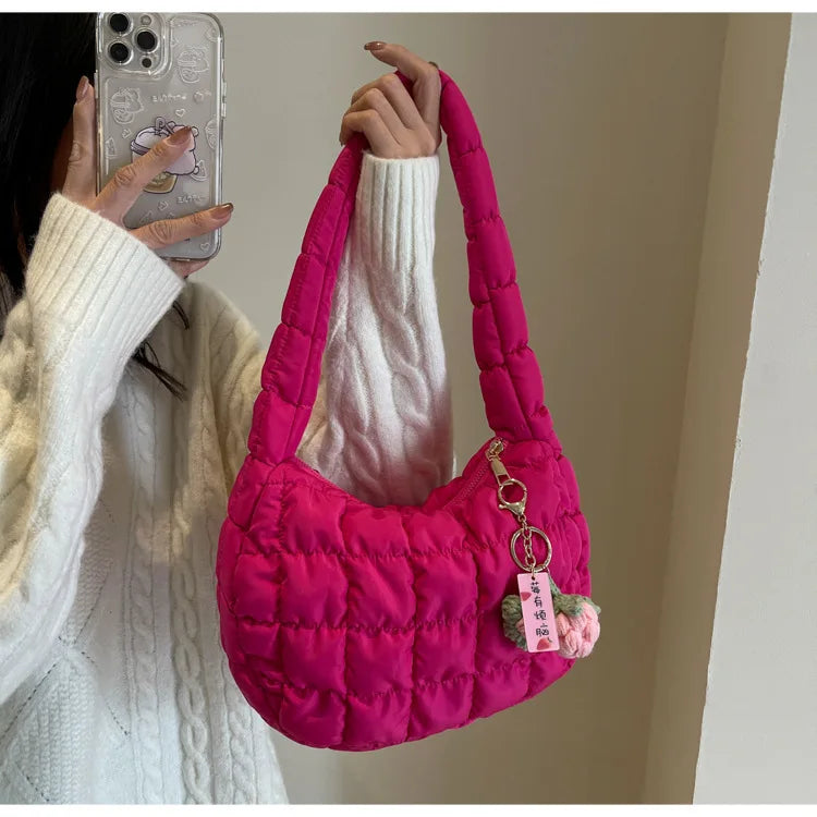 Women's Bag Korean Version Sweet Girly Style Shoulder Bag Fashion Casual Bubble Dumpling Bag Fold Cloud Bag Fashion Exquisite