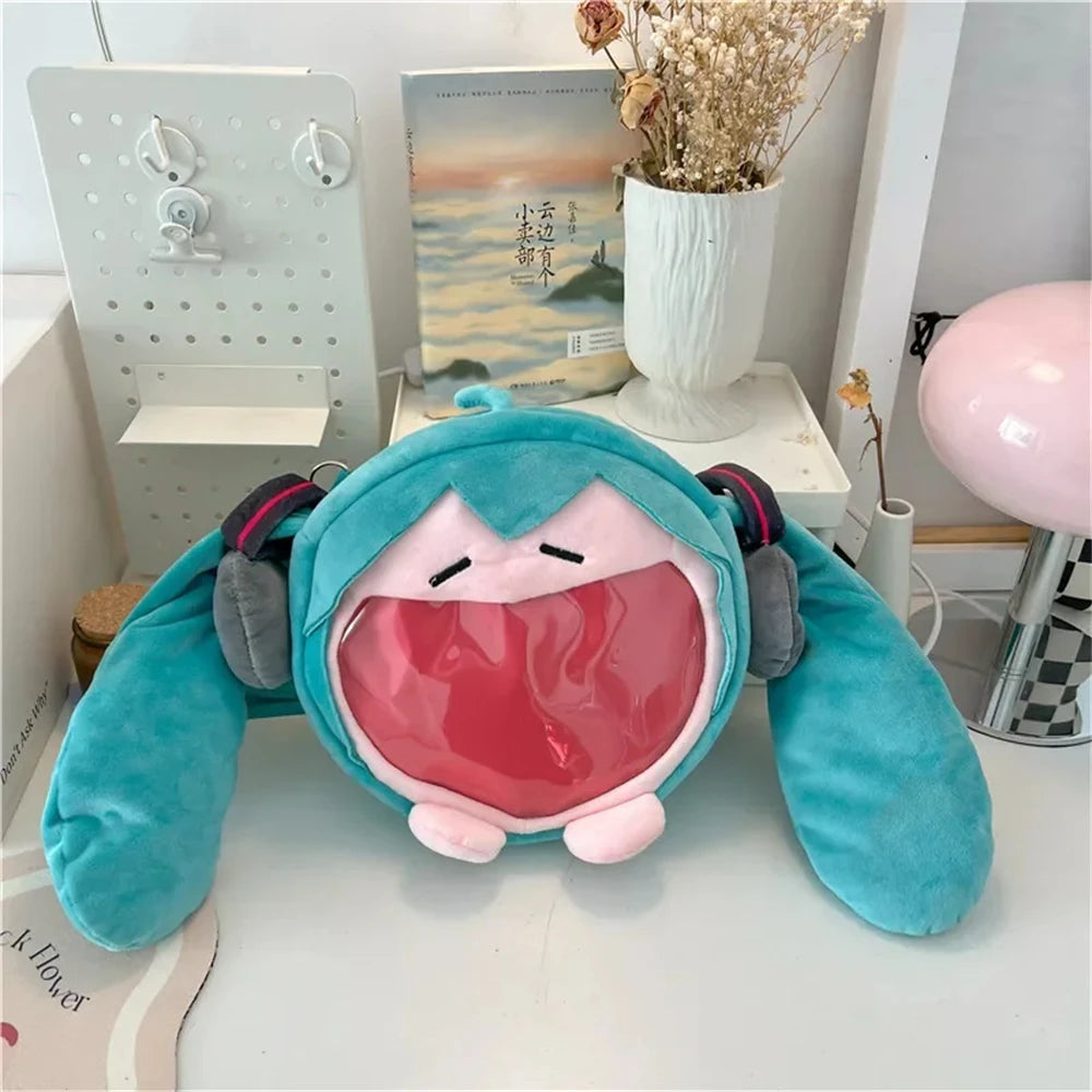 Hatsune Miku Shoulder Bag New Backpack Cute Anime Girl Plush Cartoon Kawaii Knapsack Student Bag Packet Kids Gifts Toys