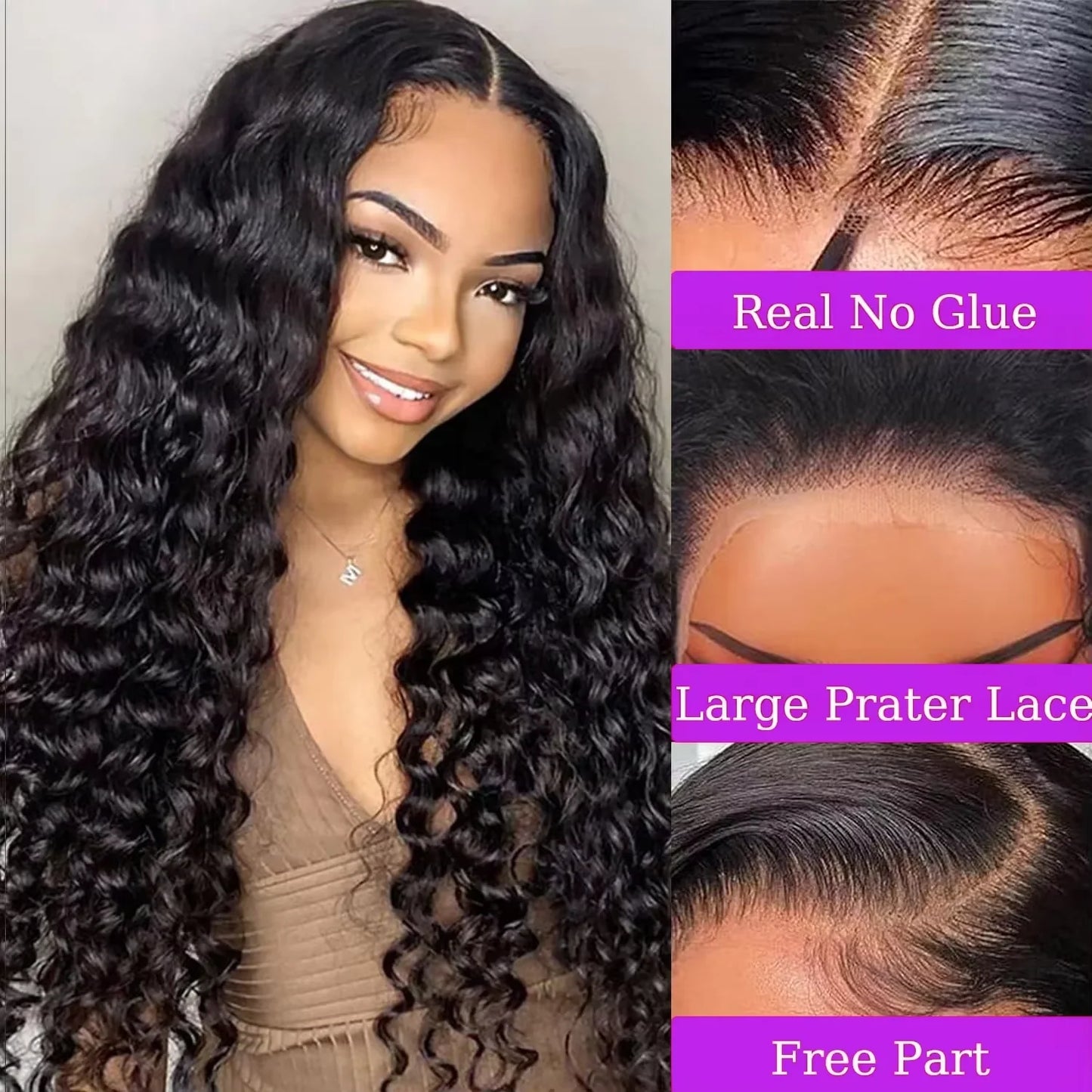 250% 36 Inch Hd Curly Glueless Wigs Ready To Wear 5x5 Lace Closure Wigs Hd Transparent Lace Front Human Hair Wigs Bleached Knots
