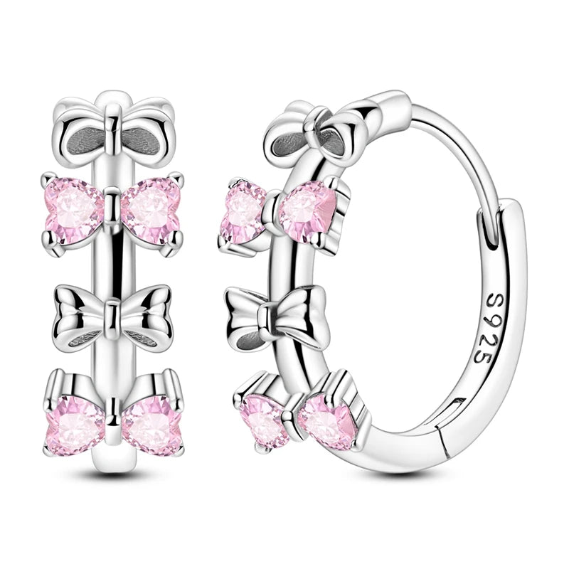 2025 New 925 Sterling Silver Hoop Earrings Flowers Zircon Drop Earrings Stud For Woman Fine Birthday Wedding Party Jewelry Gifts