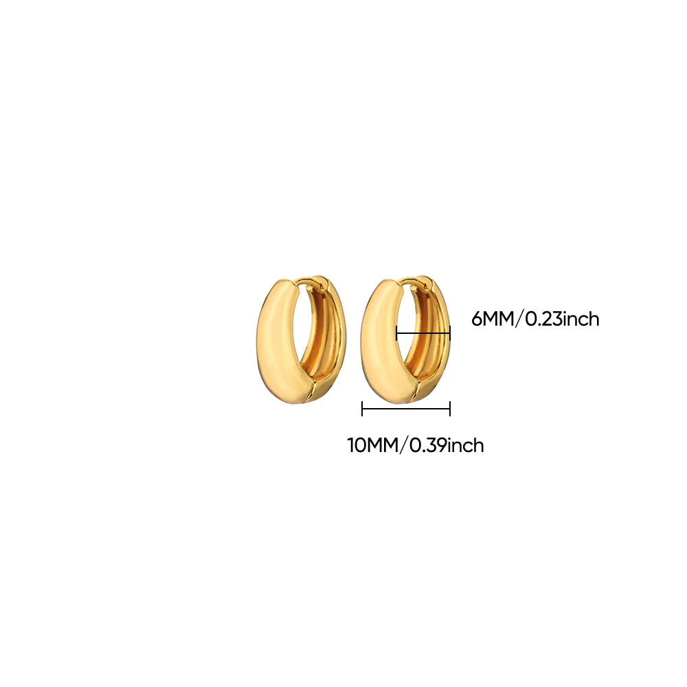 Classic Hoop Earrings for Women Girls Gold Color Chunky Stainless Steel Earrings 2025 Trend New in Minimalist Ear Jewelry aretes