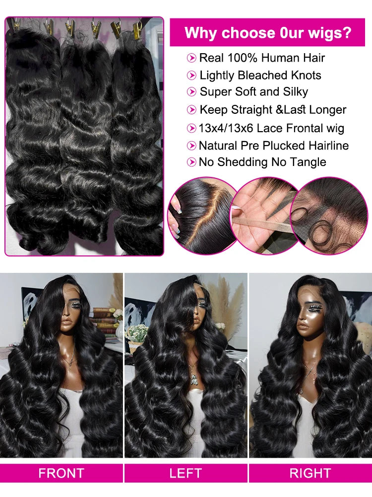 Luvin HD Transparent Body Wave Human Hair Wigs 13x6 Body Wave Lace Front Wig Human Hair Brazilian Water Wave Lace Frontal Wigs