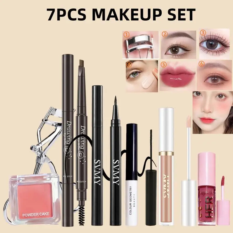POPFEEL All-in-One Makeup Kit Gift Set with Eyeshadow Palette Foundation Lip Gloss Blush Brushes Eyeliner and More Beauty Gifts