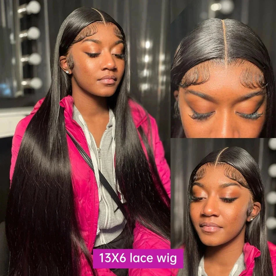 30 40 Inch Bone Straight Lace Frontal Wigs Human Hair 13x6 Hd Transparent Lace Front Wig 13x4 Long Straight Wig For Black Women