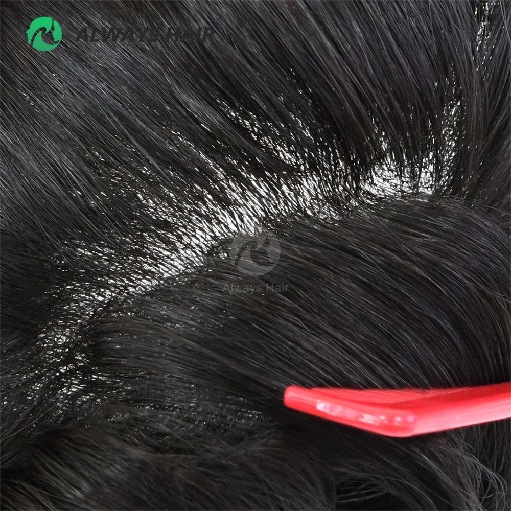 Alwayshair-DUAR Q6 Hair System Invisible Hairline Men Toupee Lace & PU Natural Indian Hair Prosthesis 130 Hair Patch for Man Wig