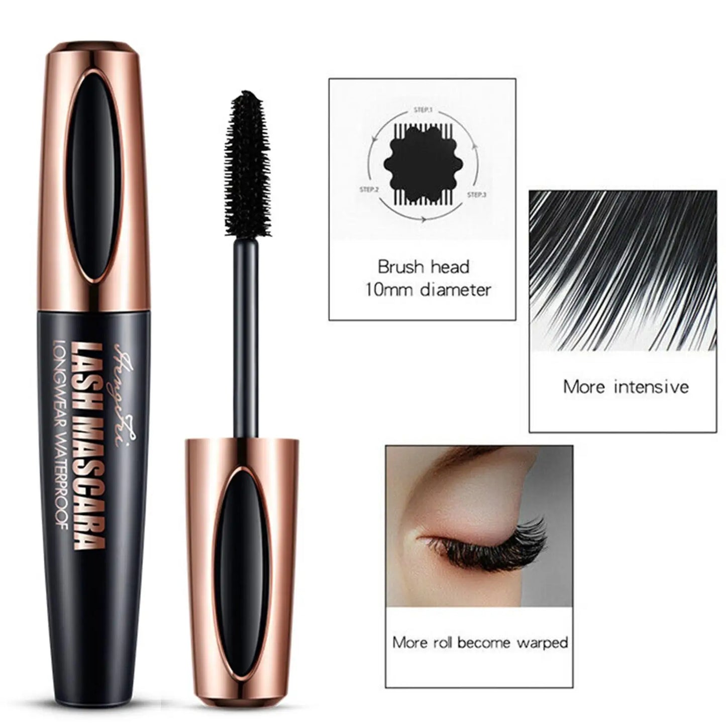 4D Silk Fiber Lash Curling Mascara Waterproof Mascara For Eyelash Extension Black Thick Eye Lashes Makeup Cosmetics