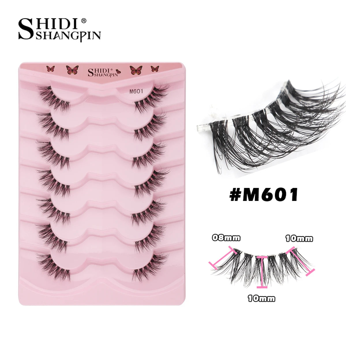 SHIDISHANGPIN Half Lashes Cat Eye Lashes 3D Natural Winged End Eye Elongated Eyelashes Fox Eye lashes Faux Mink Eyelashes Makeup